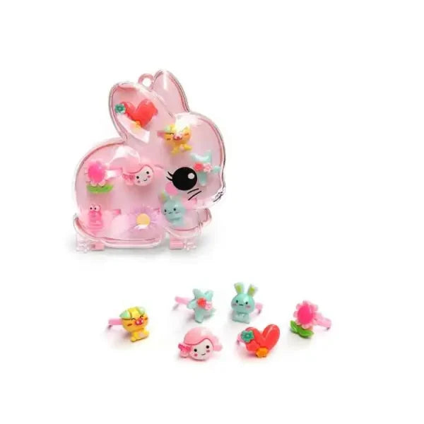 Cartoon Animals Children Resin Plastic Rings For Kids Girls Finger Ring Cute Mini Small Charm Jewellery Party Toy Gift(random Rings )