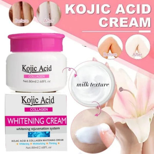 Kojic Acid Collagen Whitening Cream Bleaching Face Body Lightening Cream Underarm Armpit Whitening Cream 80ml