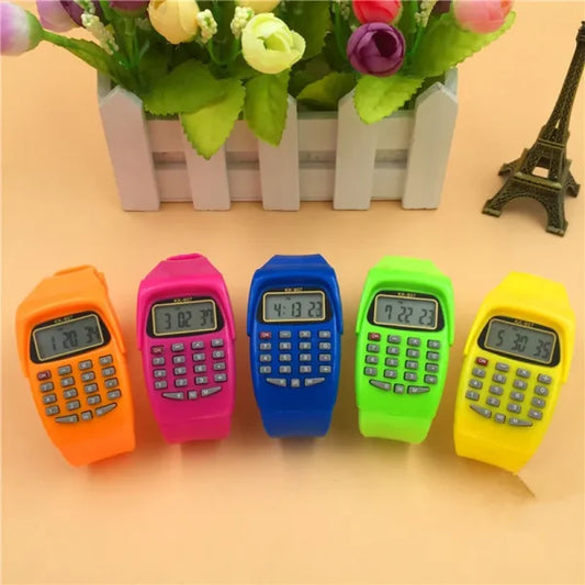 Led Calculator Watch For Boys Girls(without Box ) (random Color)