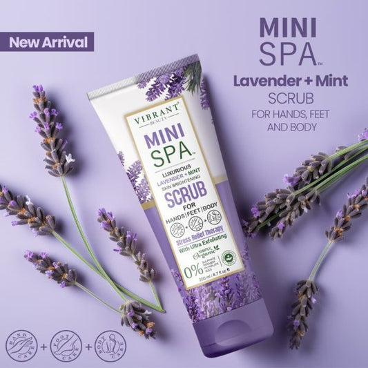 Vibrant Beauty Mini Spa Luxurious Lavender+mint Skin Brightening Scrub With Ultra Exfoliating (200ml)