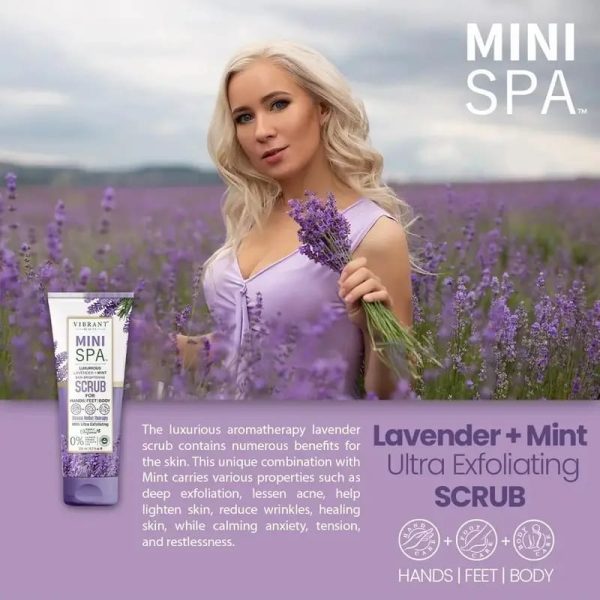 Vibrant Beauty Mini Spa Luxurious Lavender+mint Skin Brightening Scrub With Ultra Exfoliating (200ml)