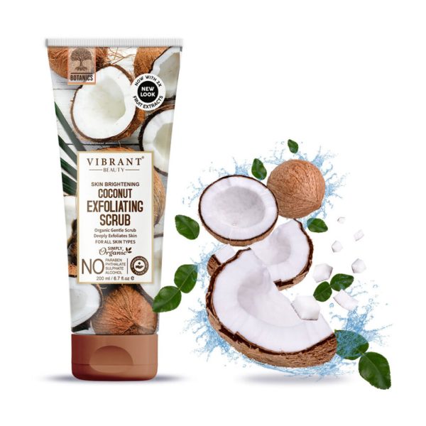 Vibrant Beauty Skin Brightening Coconut Exfoliating Scrub Organic Gentle Scrub (100ml)