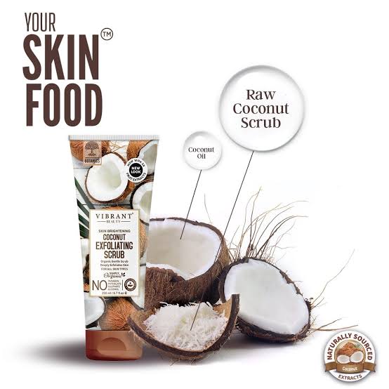 Vibrant Beauty Skin Brightening Coconut Exfoliating Scrub Organic Gentle Scrub (100ml)